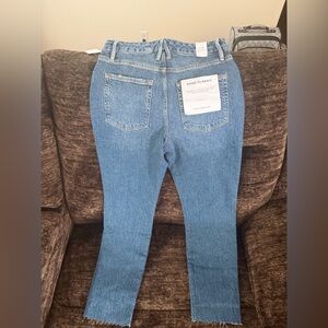 Good American Women's Straight Leg Blue Jeans